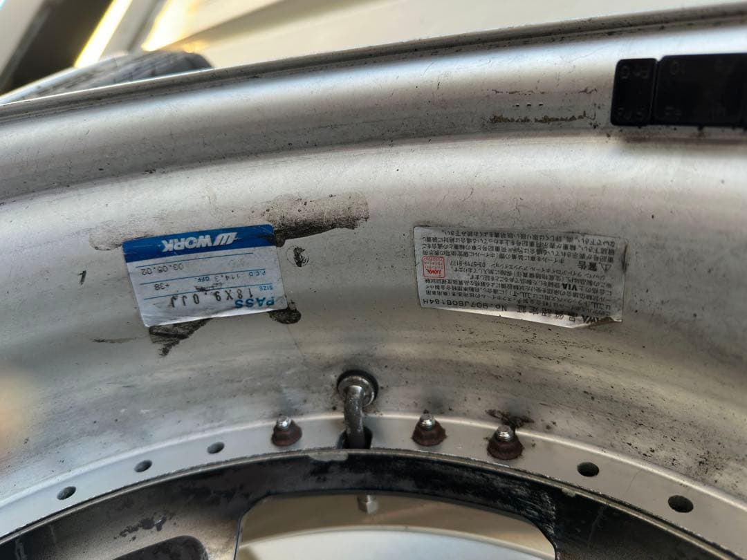 当時物work vs-kf 18インチ 9J＋38 114.3 シバタイヤ