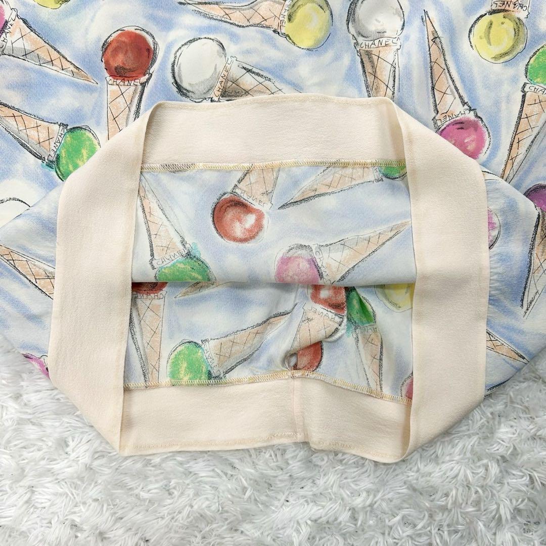【美品・付属品付き】シャネル☆総柄入りキャミソール アイスクリーム ブランドロゴ