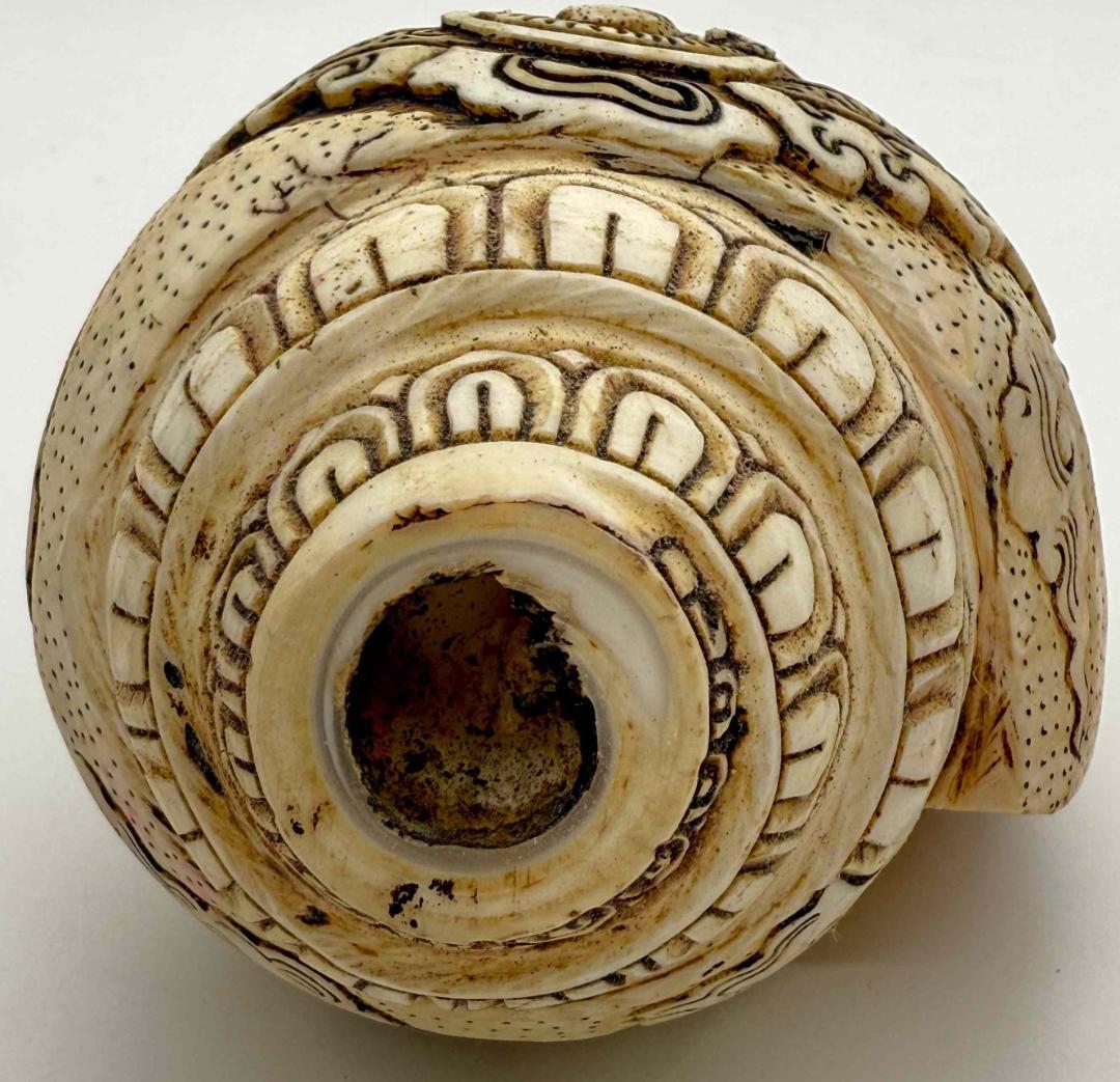 ◆チベット密教法具　法螺貝（シャンカ）ミラレパ-1