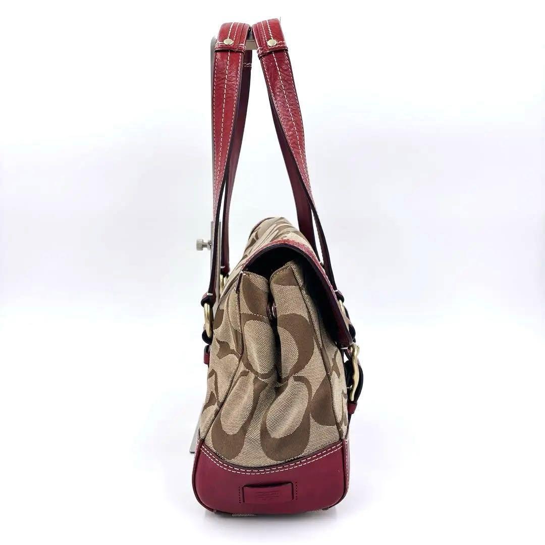 COACH シグネチャー レザーキャンバス ハンドバッグ 00s Y2K