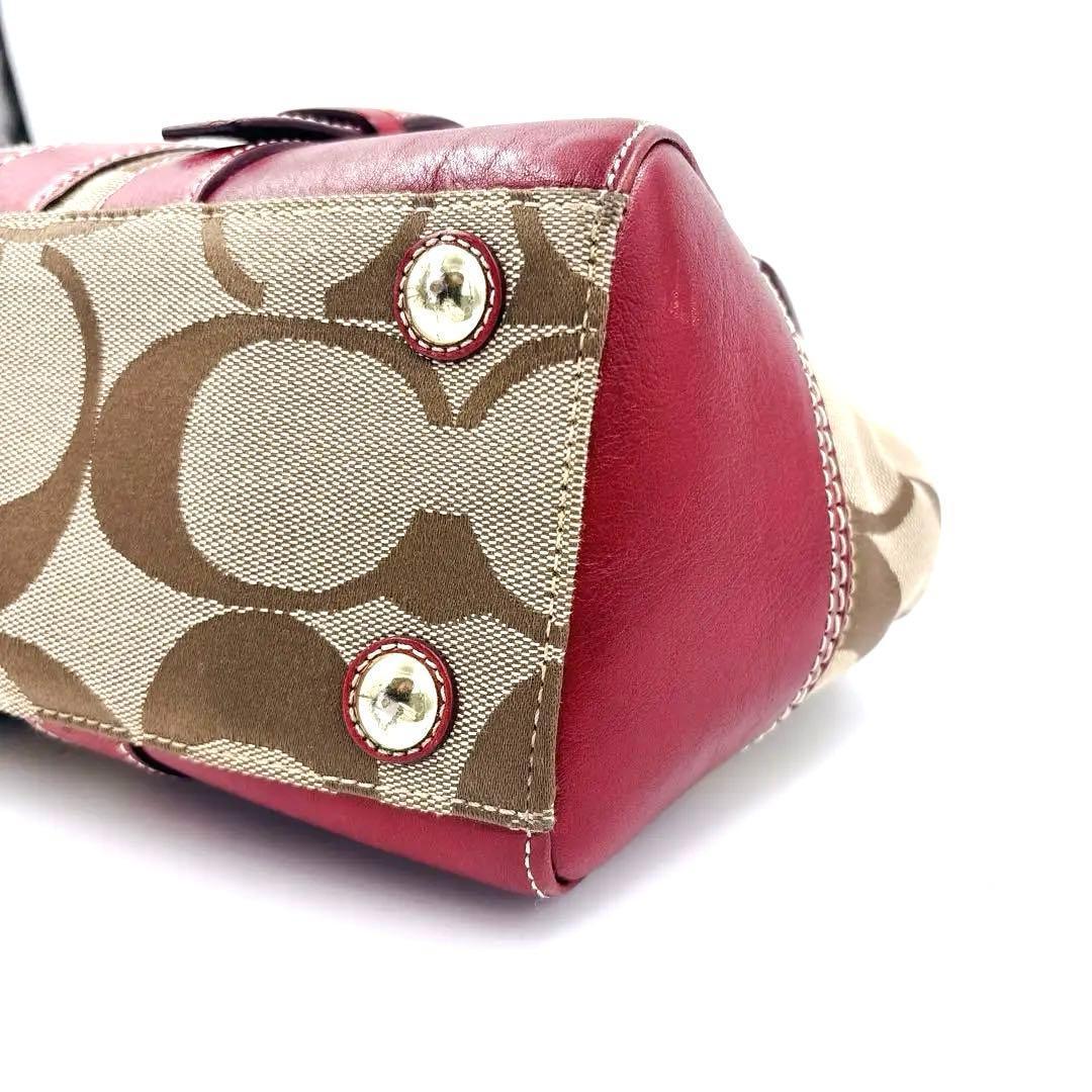 COACH シグネチャー レザーキャンバス ハンドバッグ 00s Y2K