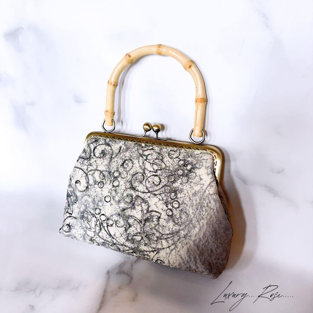 希少！！日本の伝統工芸染め手書き微粒子パールのヴェール　カジュアル高級帯地バッグ
