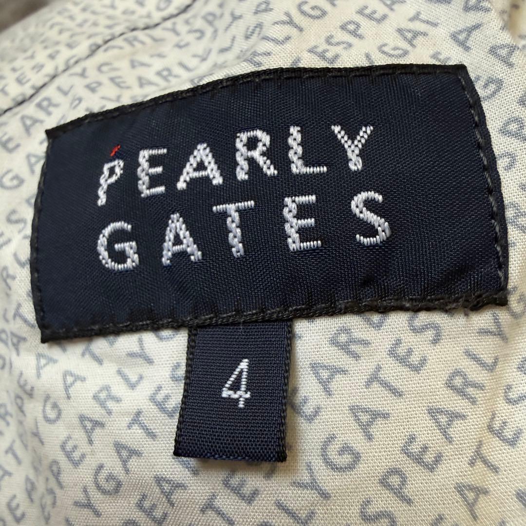 パーリーゲイツ　パンツ　総柄　グレー　M〜L相当　生地厚　コットン素材　白　4