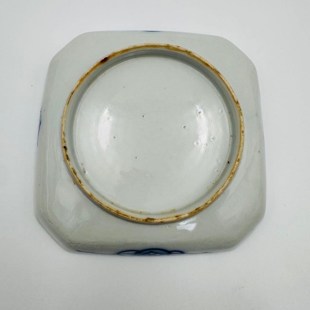 【伊万里焼　染付絵付皿　九客　鯉図】骨董　アンティーク　インテリア