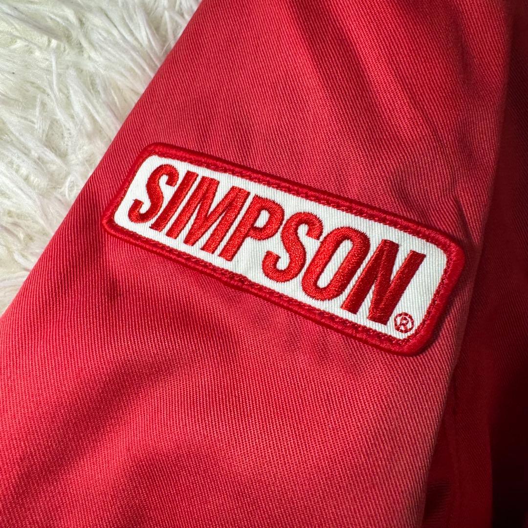 ☆SIMPSON Racing ジャケット レッド 4L 刺繍ロゴ キルティング