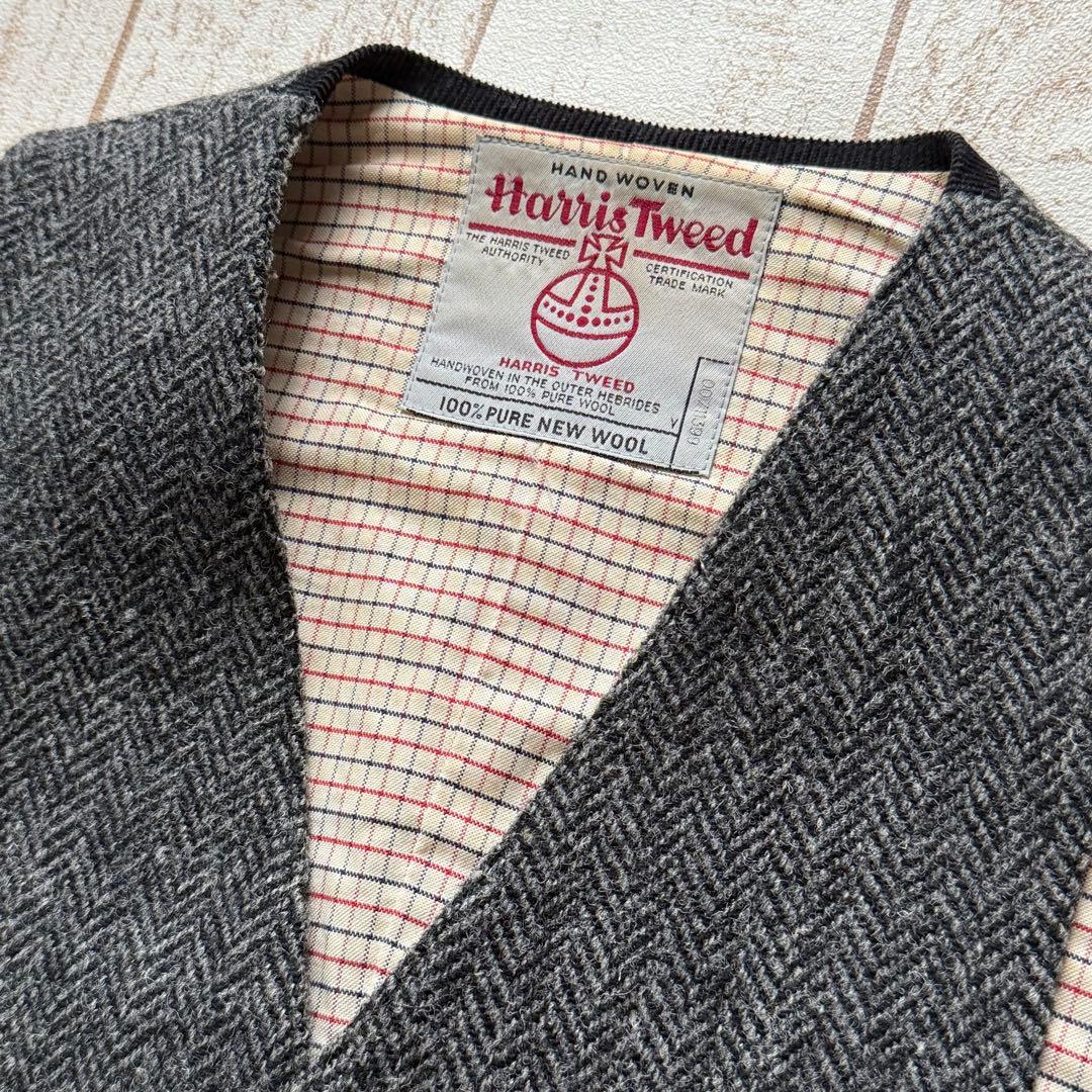【ビームスプラス】ハリスツイード使用　ベスト　ヘリンボーンツイード