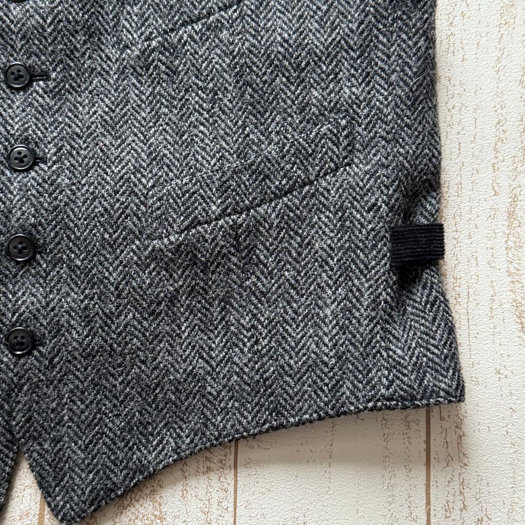 【ビームスプラス】ハリスツイード使用　ベスト　ヘリンボーンツイード