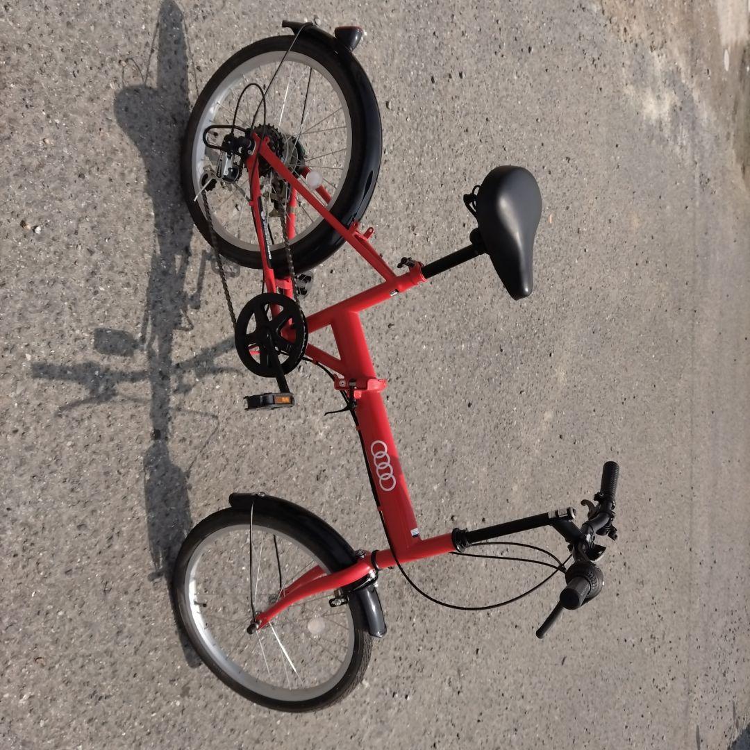 Audiアウディ折り畳み自転車20インチレッド　シマノ6段変速 　レンチ説明書付