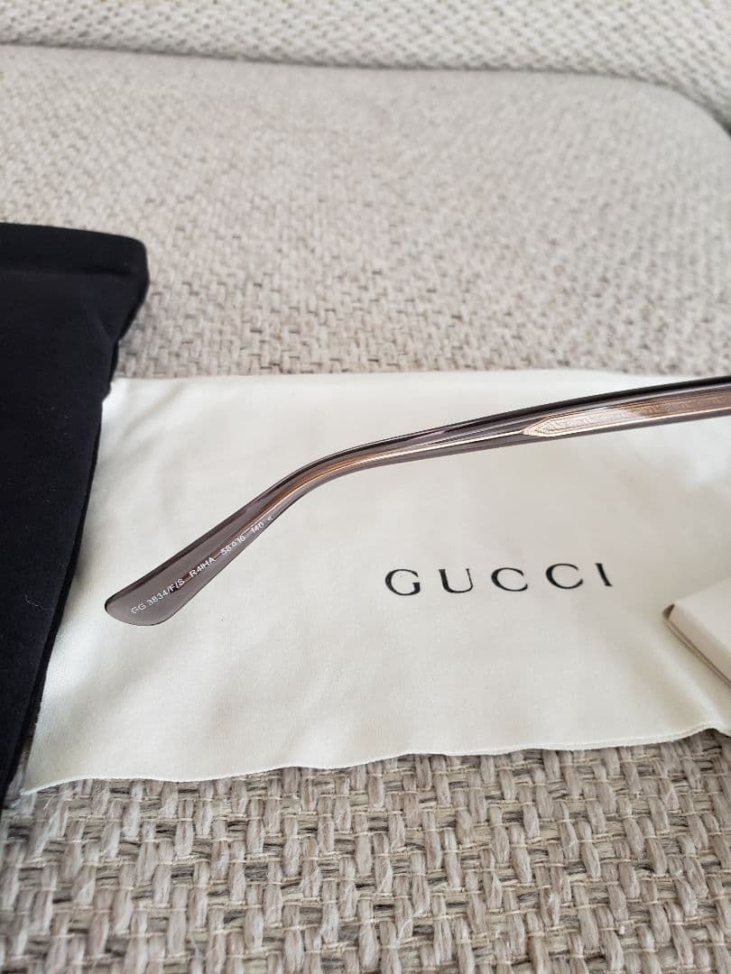 新品 GUCCI サングラス グレー×ゴールド