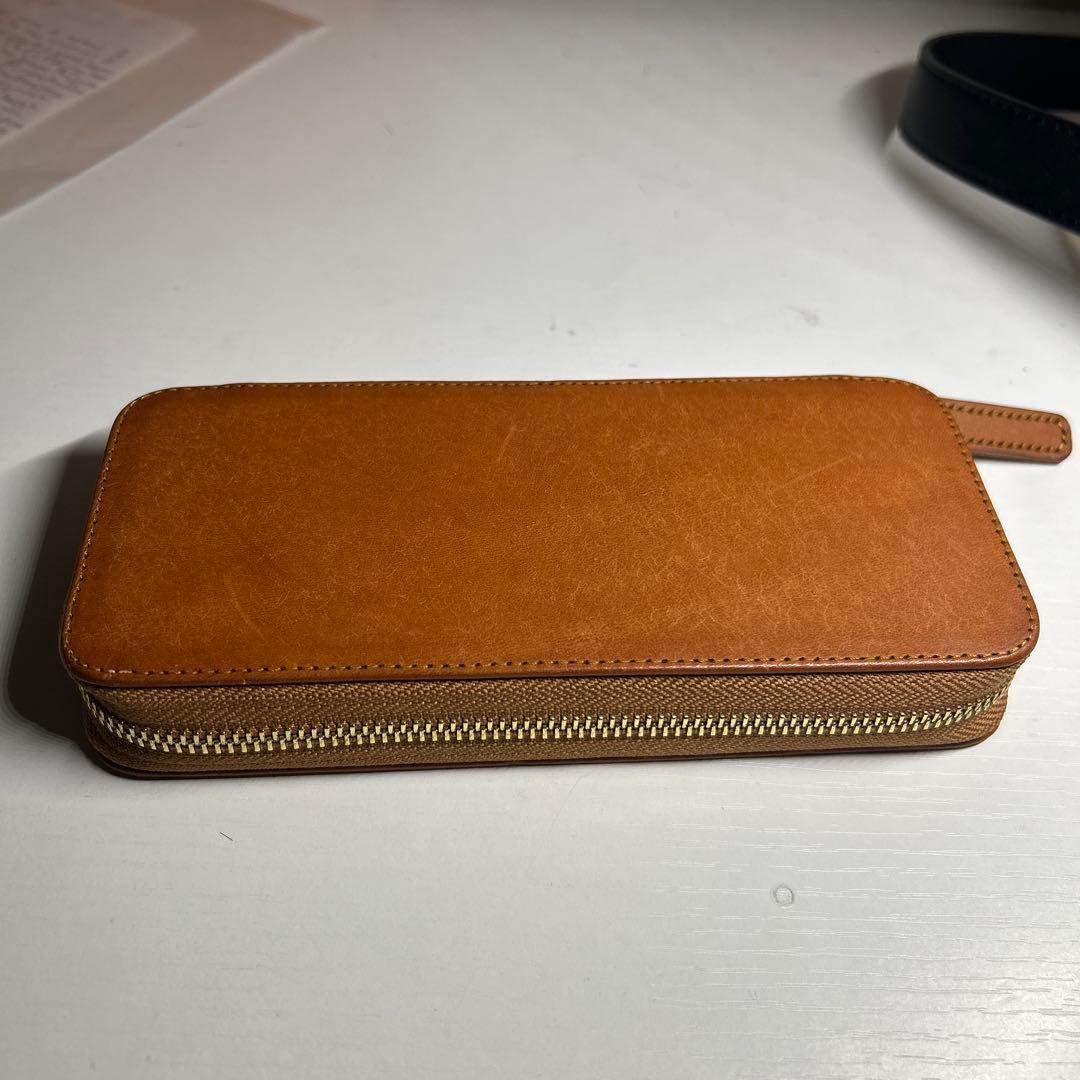 旧型、廃盤プエブロBAHAGIAバハギアラウンドジップペンケースオールレザー