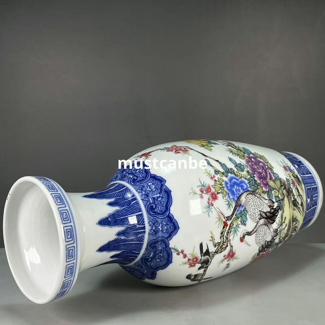 清乾隆花鳥図紋賞瓶 景徳鎮 陶磁器 装飾品 現代工芸品 美術品 置物