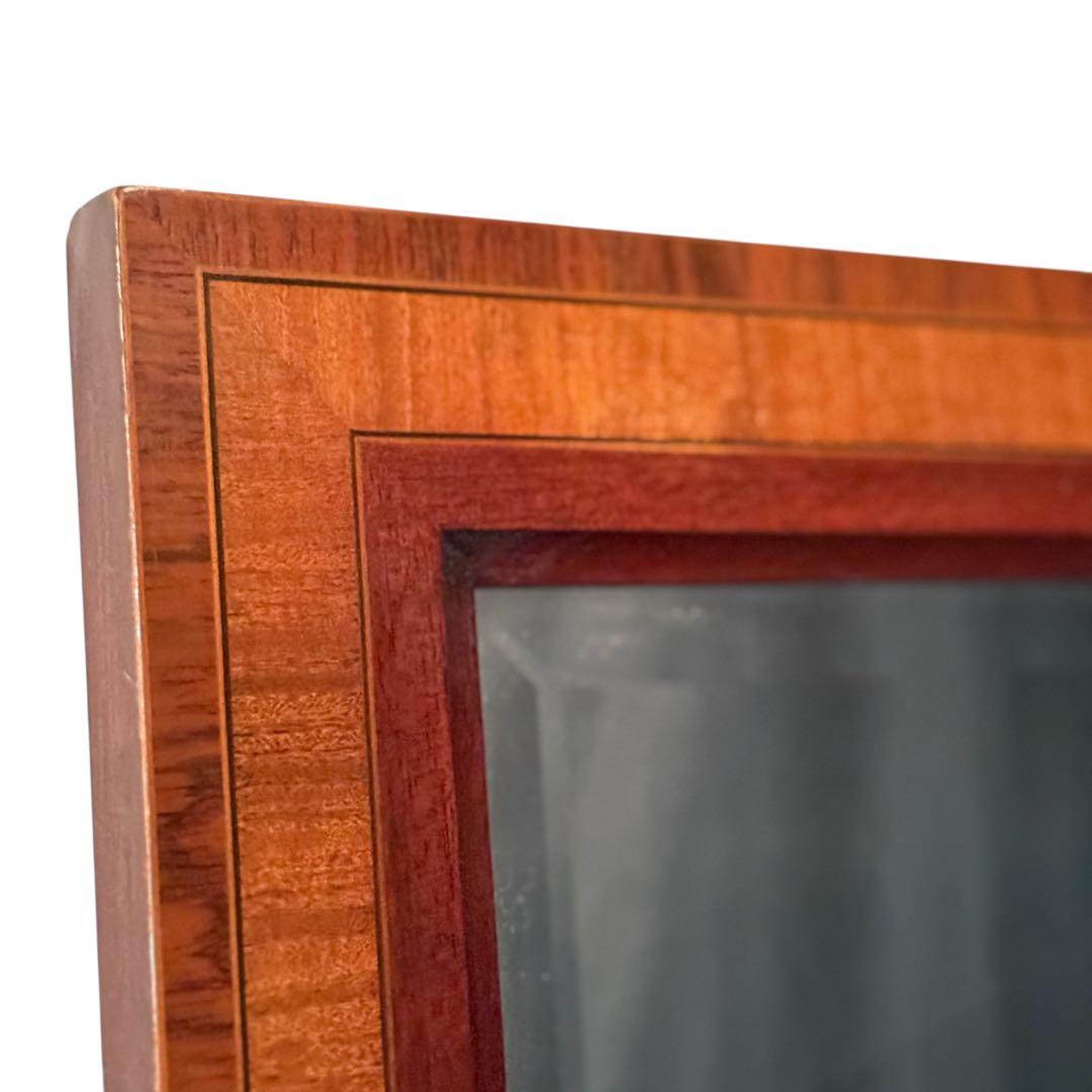 HR583 【希少アンティーク】マホガニー　ウッドウォールミラー