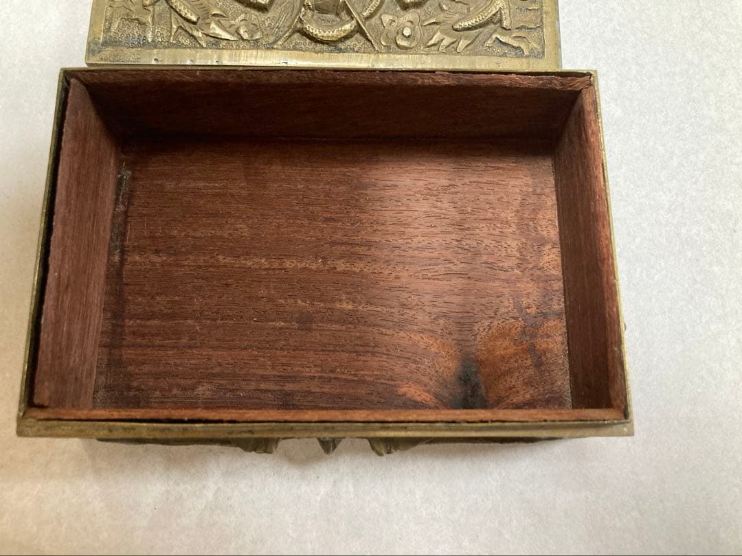 アンティーク 真鍮製宝石箱　天津居留民團・天津共益會記念品