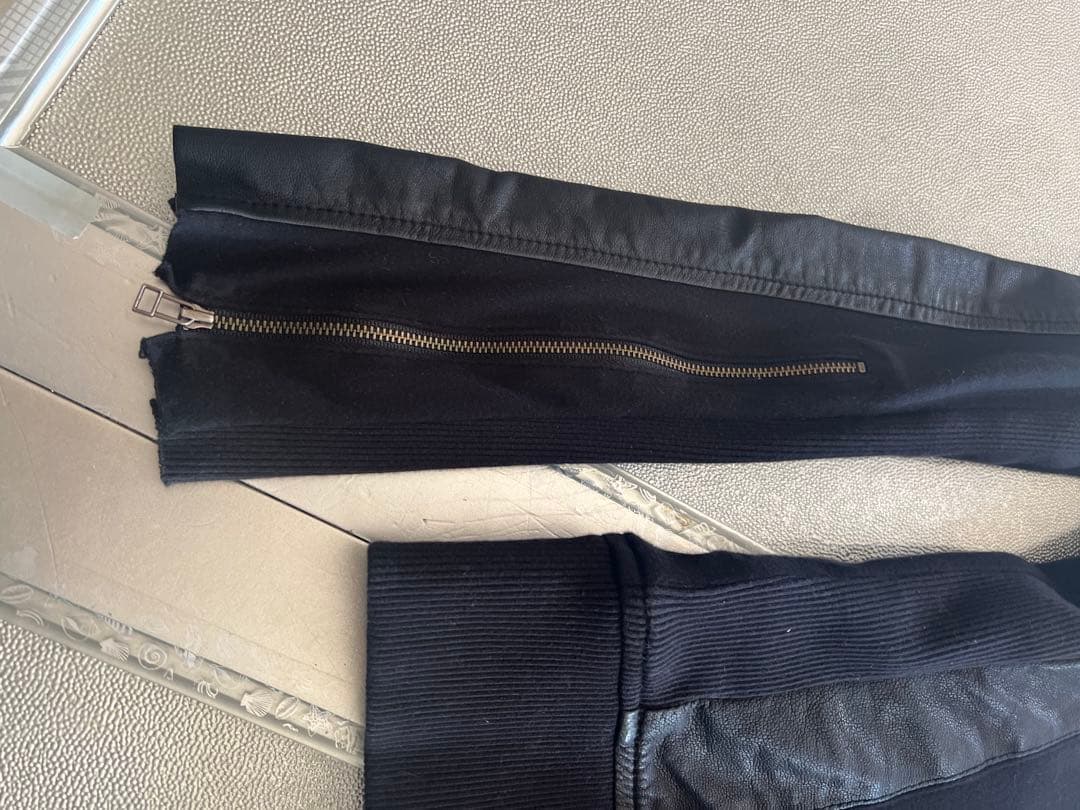 n❣️14th addict❣️レザーとストレッチ素材のハイネックジャケット