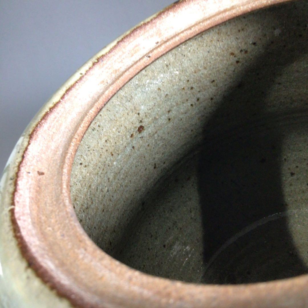 Ｐ４４７　水指　『唐津焼』『内山仙鶴造』『耳付水指』　共箱　茶道具