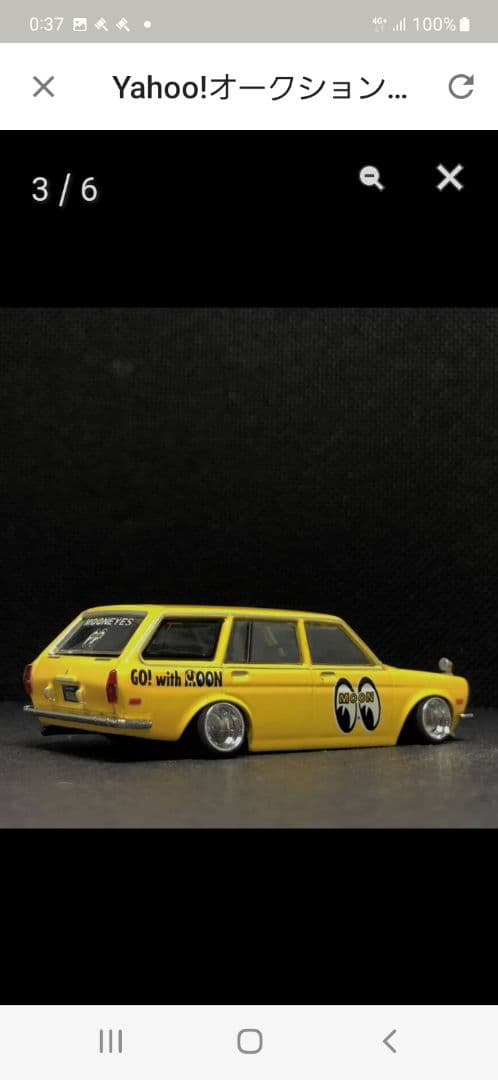 ターマックワークス1/64ブルーバード510ワゴンMOONEYES　深リム(改)