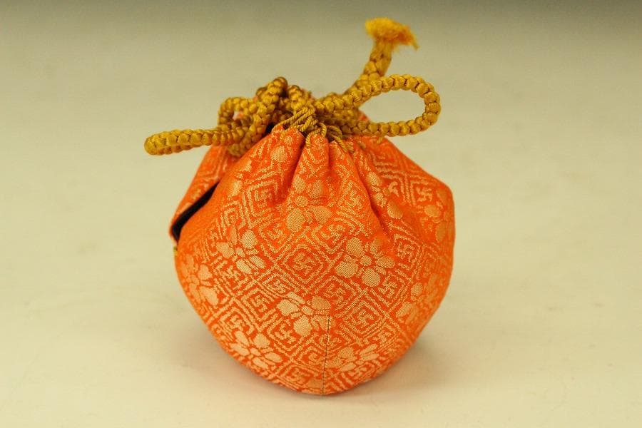 茶道具 唐物 彷古 文淋茶入 藤種緞子 仕服(RC934)