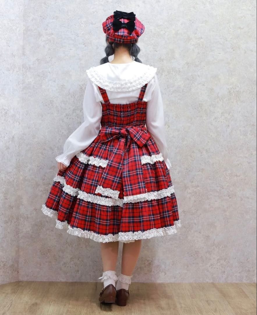 axes femme kawaiiタータンチェック ３点セット 懐古ロリィタ