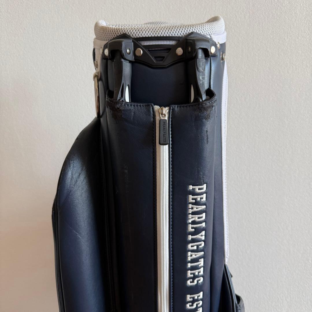 パーリーゲイツ　キャディバッグ　ショルダー式　スタンド式　軽量　紺　ネイビー