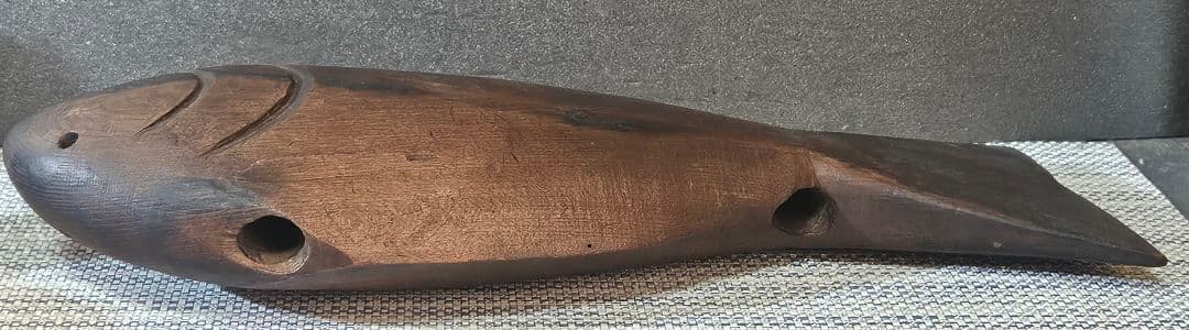 古民具　古道具　自在鉤　鯛 鯉横木　木彫 彫刻　オブジェ　インテリア　レトロ