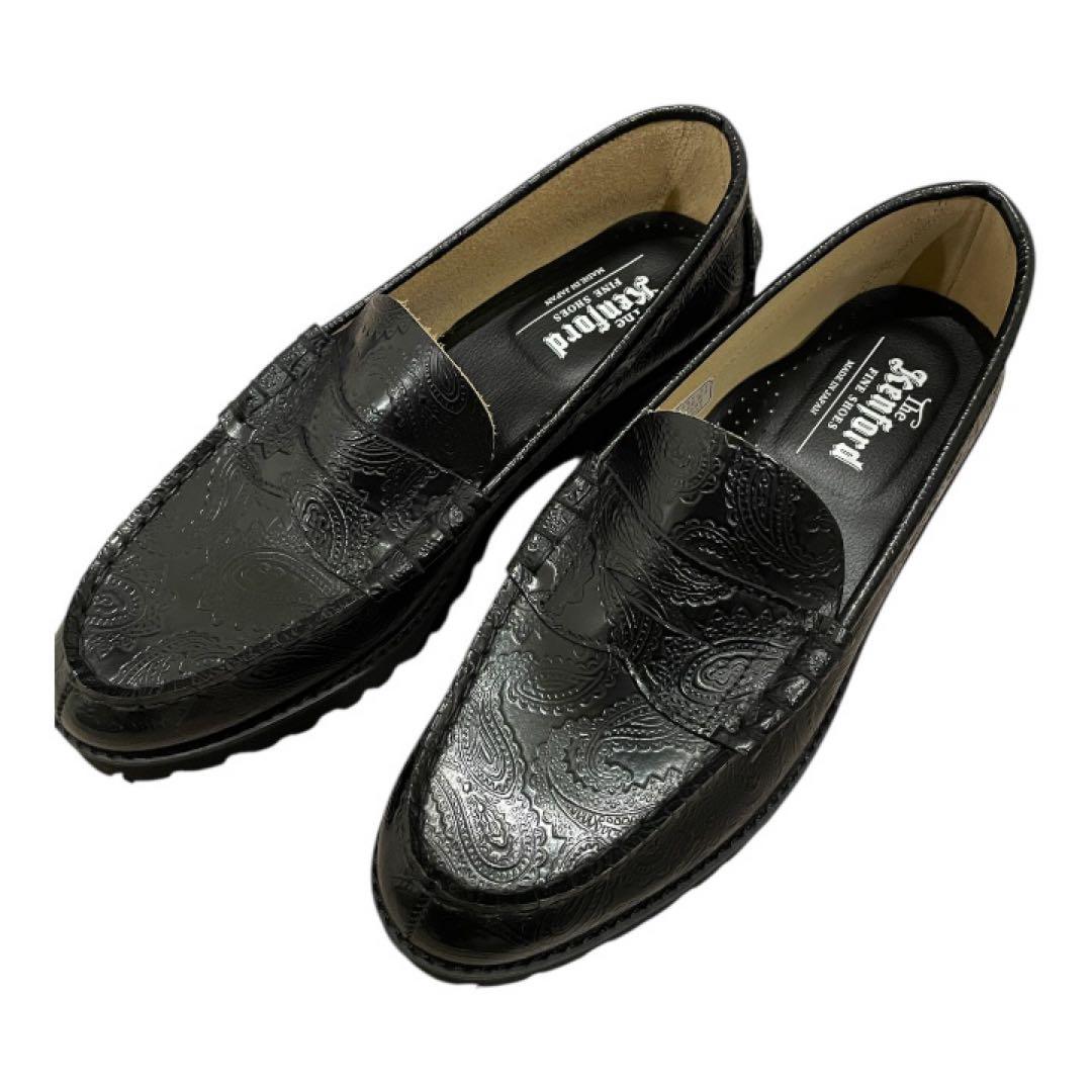 新品The Kenford ローファー ペイズリー ブラック 25