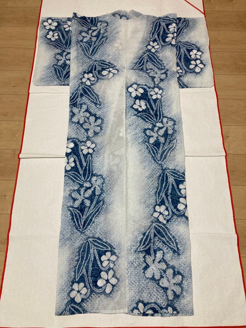 有松絞り　浴衣　スミレ　裄66.5cm 美品