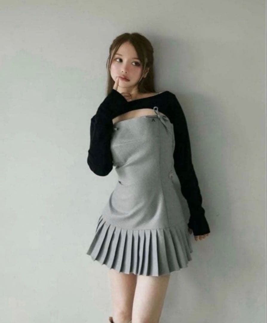 andmary karen knit set mini dress グレー
