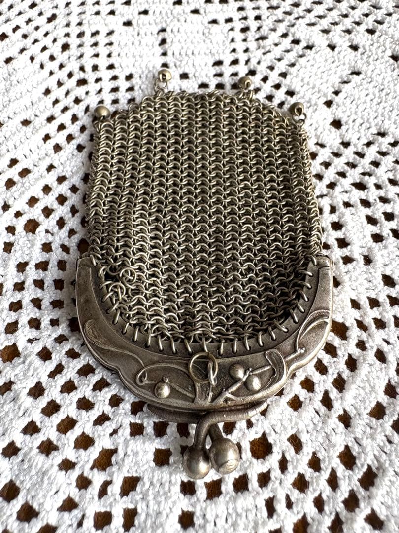 フランスアンティーク　パース　ヤドリギ　シャトレーン　シルバーメッシュ　①