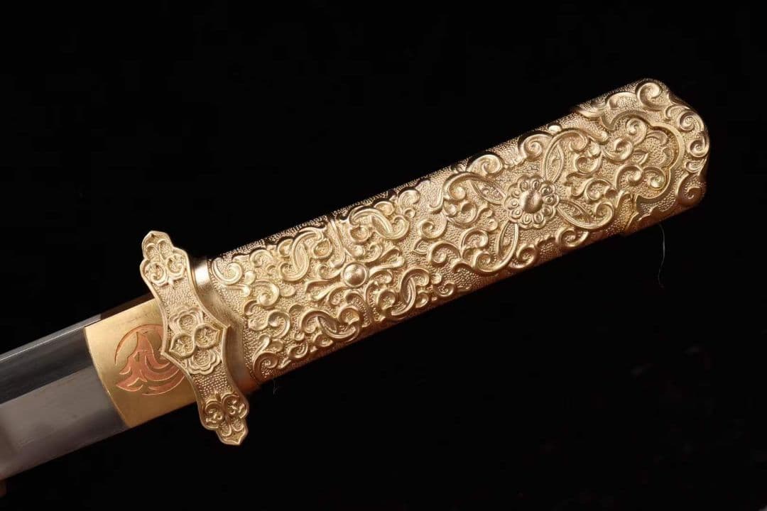 【銅鞘短唐刀】20231750古兵器 武具　刀装具 日本刀 模造刀 居合刀 短刀