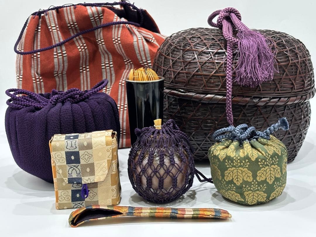 茶道具 吉川日月 御所篭 野点籠 茶籠一式セット 紙箱