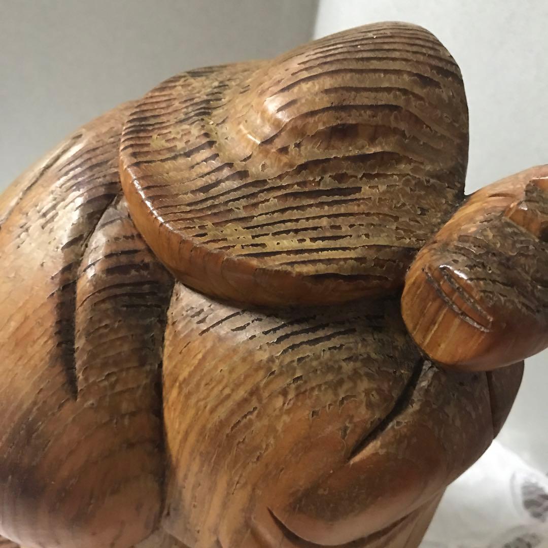 木製 福の神 大黒天 彫刻 約30cm