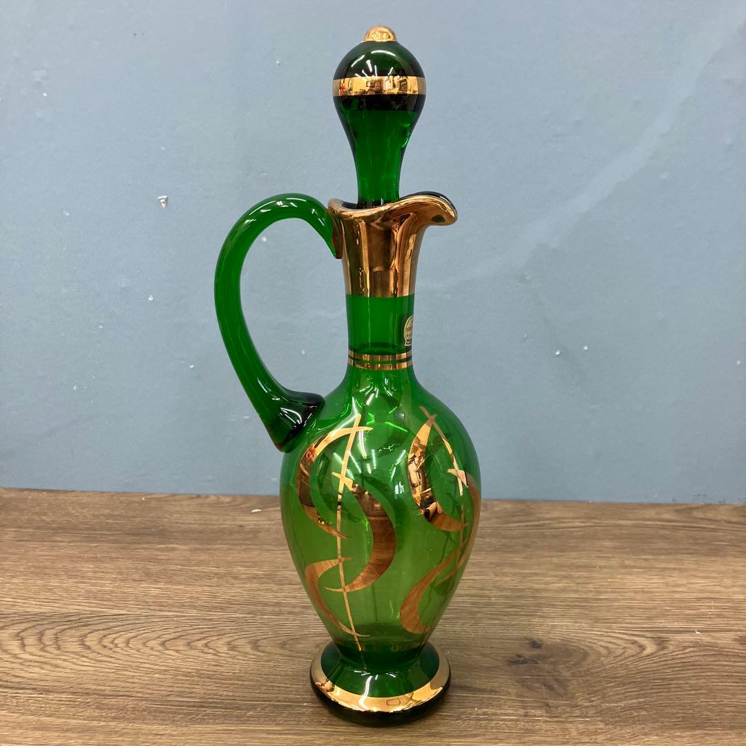 E-1 ボヘミアンガラス デキャンタ ショットグラス 6客セット 食器