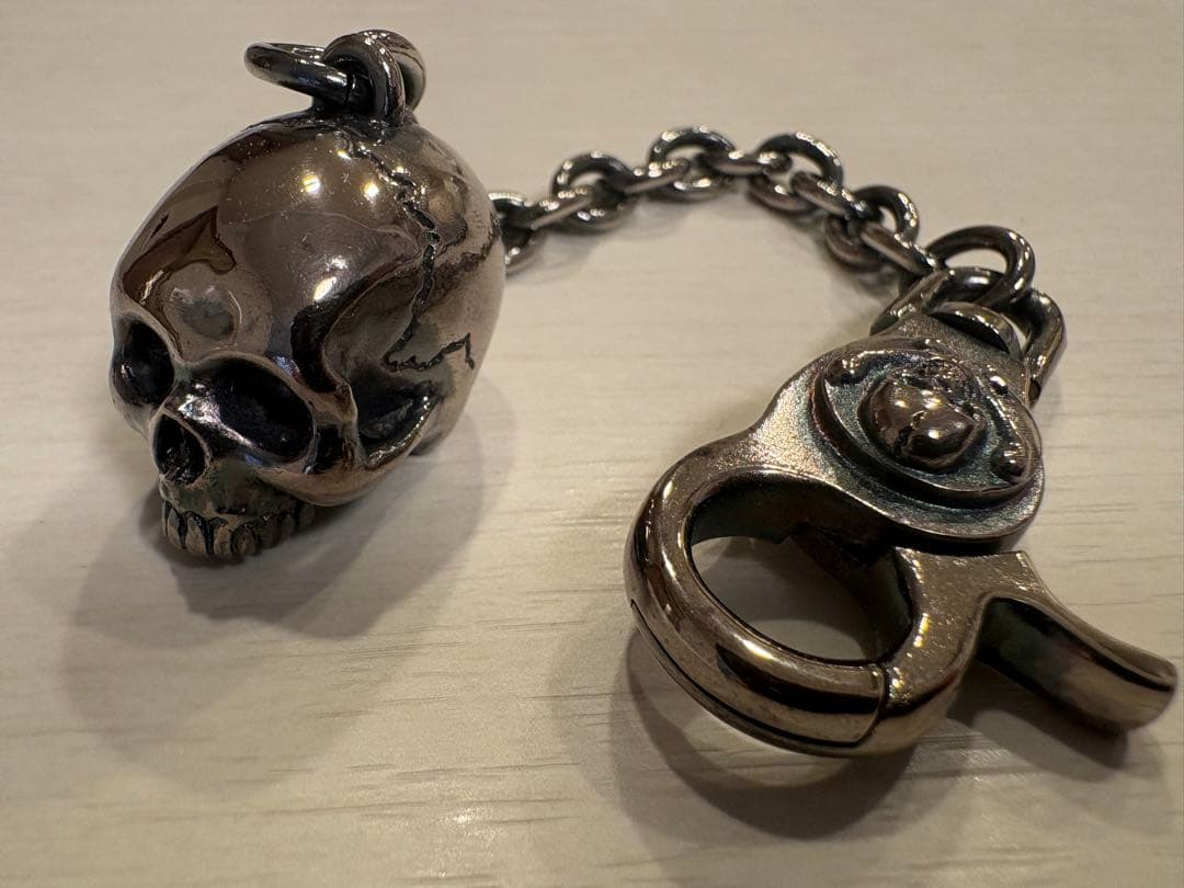 ルードギャラリー RUDEGALLERY スカルキーホルダー シルバー巾着付