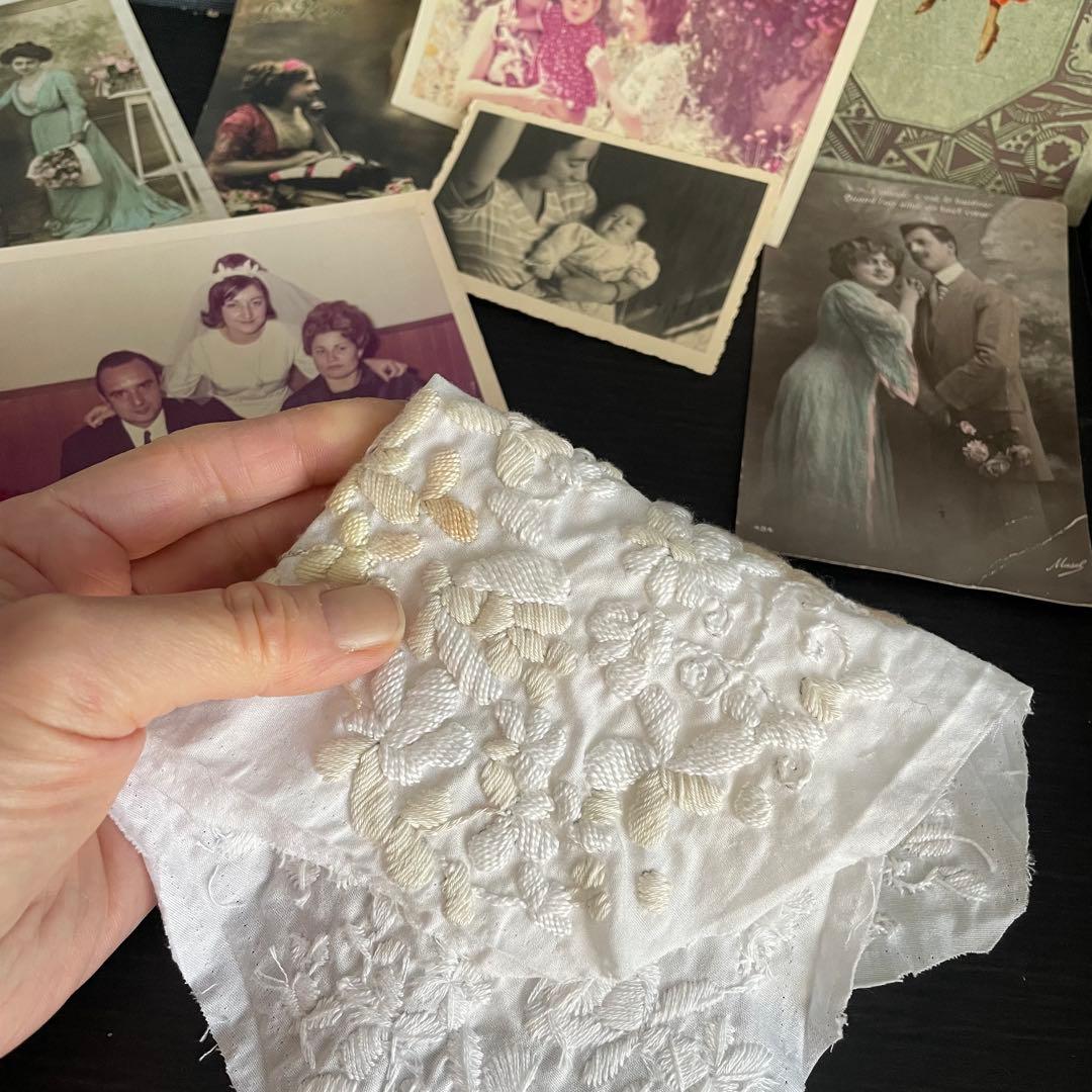 至高の手仕事/極厚立体刺繍パーツ /純白の陰影が織りなす一点モノの芸術