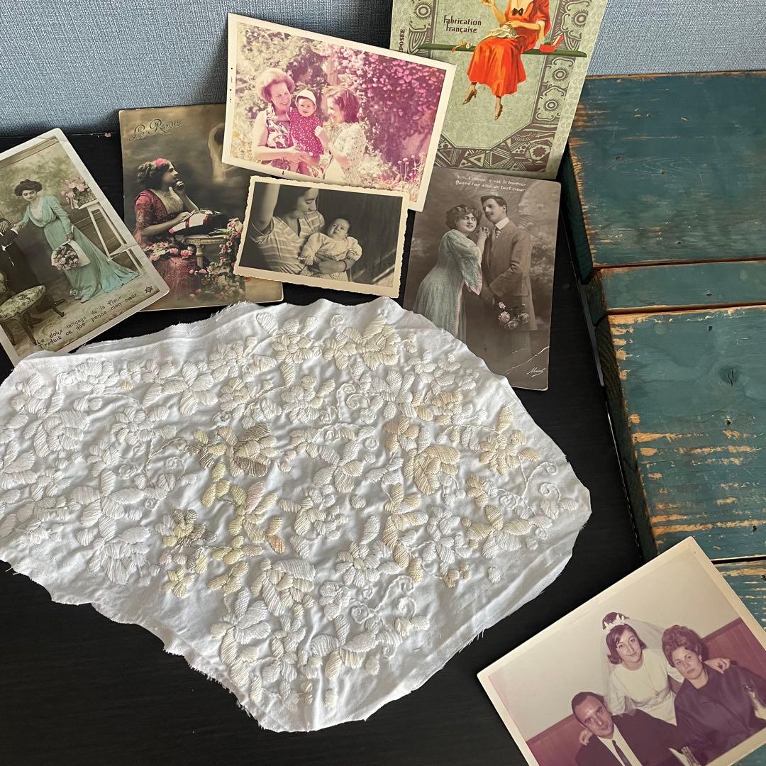 至高の手仕事/極厚立体刺繍パーツ /純白の陰影が織りなす一点モノの芸術