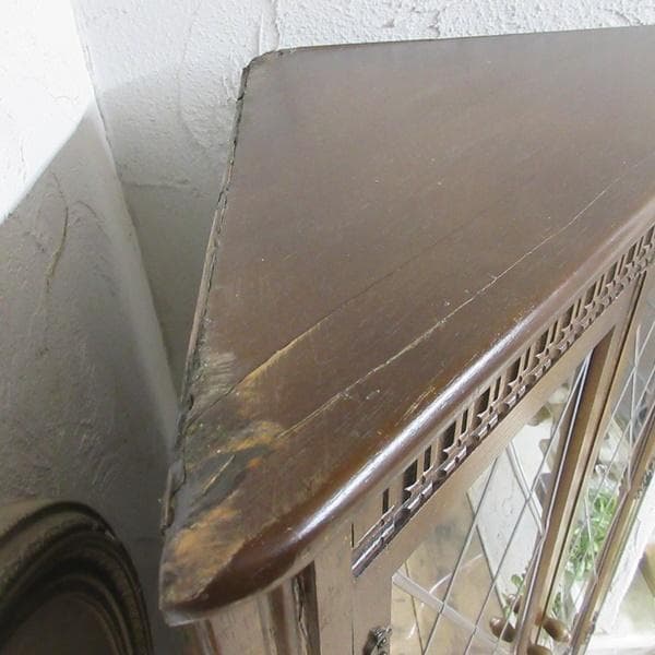 イギリス アンティーク 家具 コーナーキャビネット 飾り棚 英国 6160d