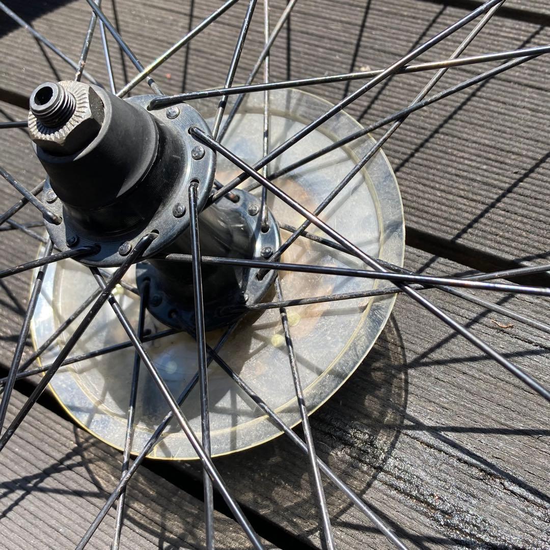 26インチMTB前後タイヤホイール（リア7速フリー、米式バルブアダプタ）セット