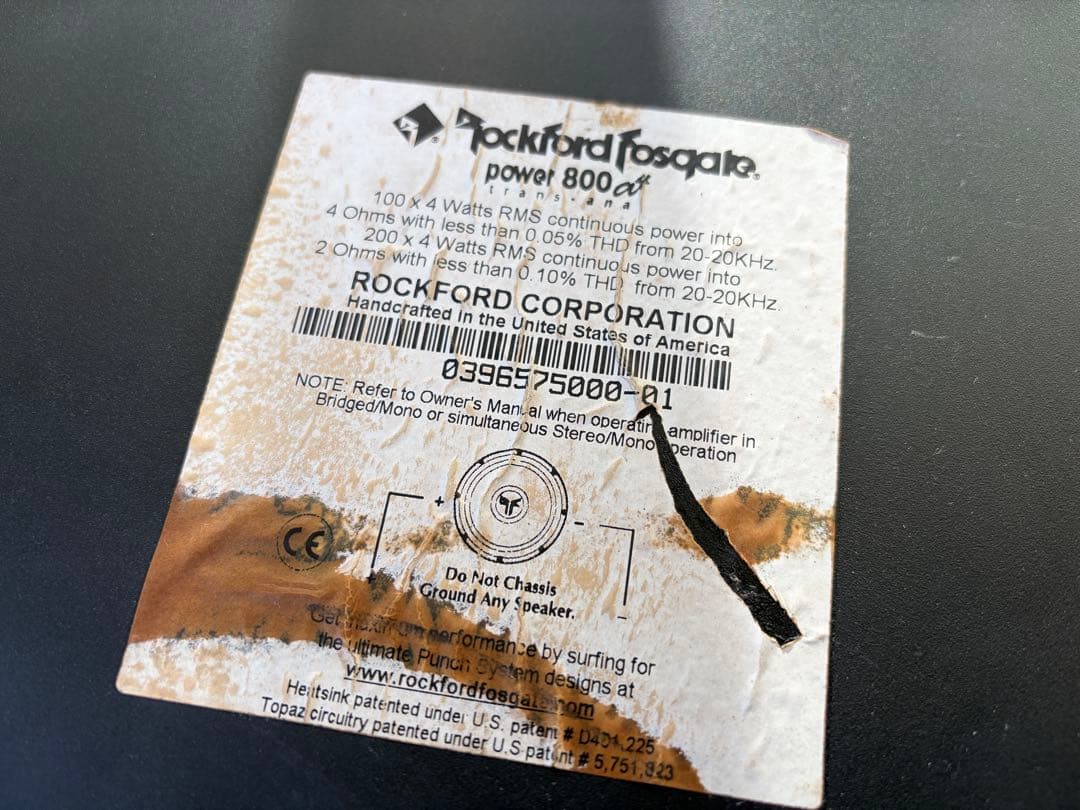 ロックフォード パワーアンプ POWER800a4 おにぎり 100w×4ch