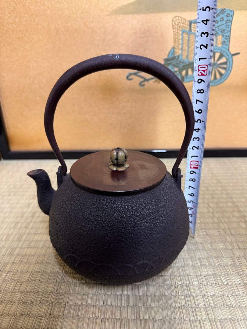 茶道具　龍文堂造 鉄瓶　時代物