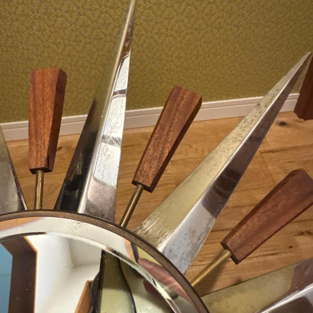 貴重 60s イギリスアンティーク MEC サンバースト ウォールミラー