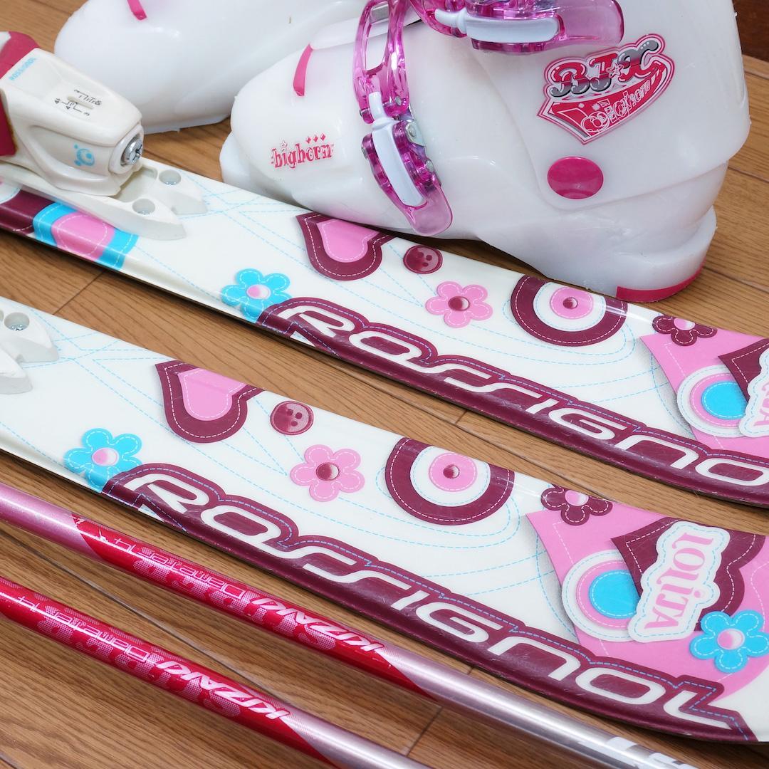 メンテ済 110cm 靴20cm ROSSIGNOL スキーセット