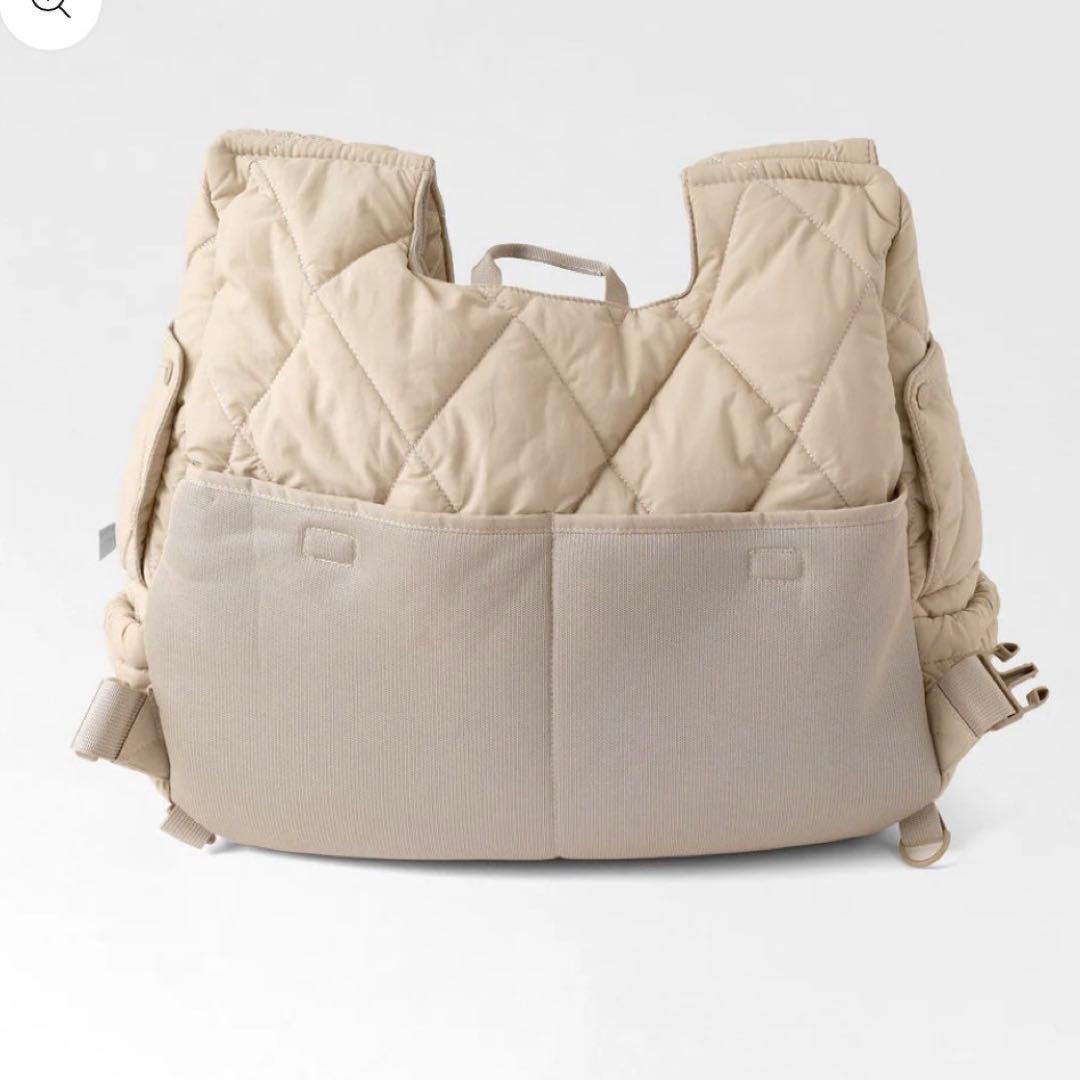 【新品】moncheri キルティングメッシュ付きフロントバッグ★M★ベージュ