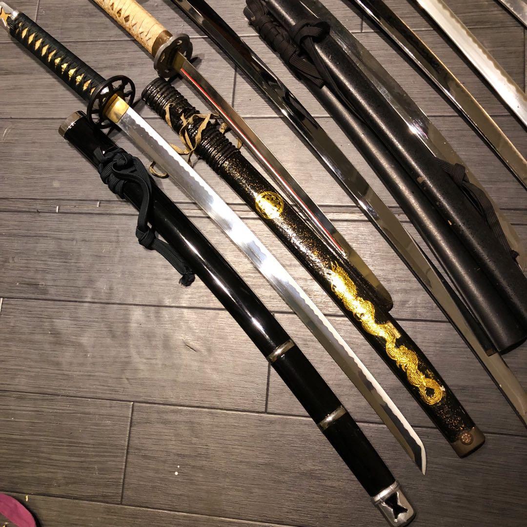 模造刀　大小7本セット　太刀　脇差　骨董品　模擬刀まとめ　鞘なし品あり　刀身