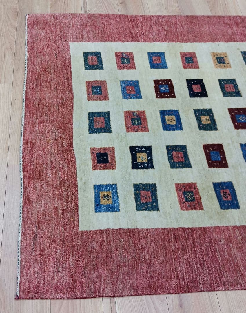 Y2953 ゾランヴァリギャッベ ウール100% 手織 ラグ 大判