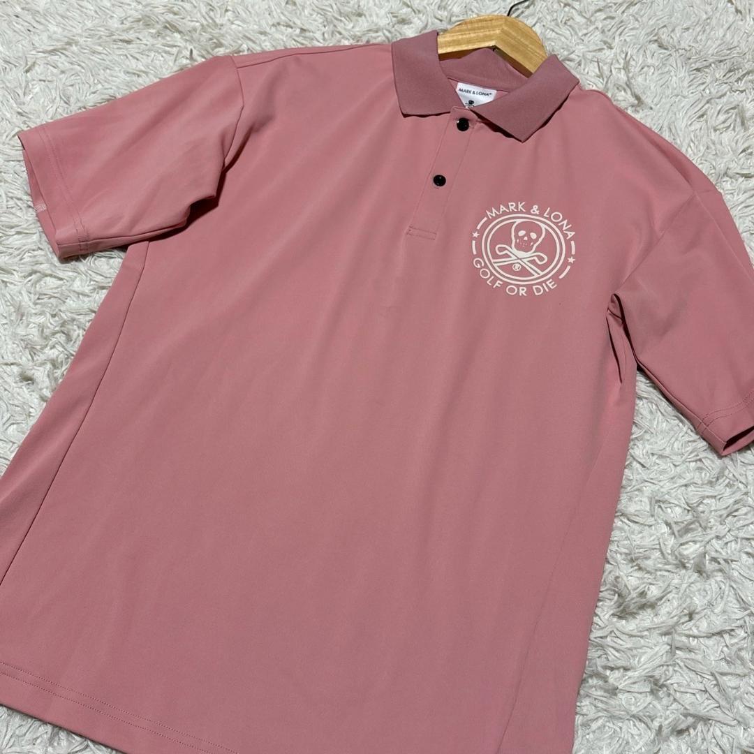 現行 MARK & LONA ピンク ポロシャツ GOLF ゴルフ 44