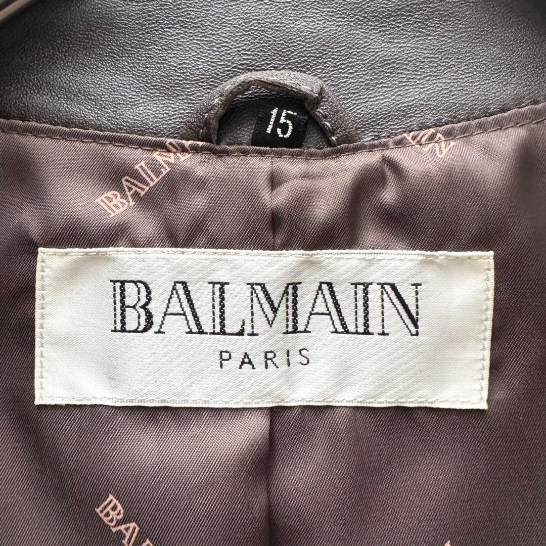 【バルマン】レザージャケット　羊革　ブラウン　茶色　15号