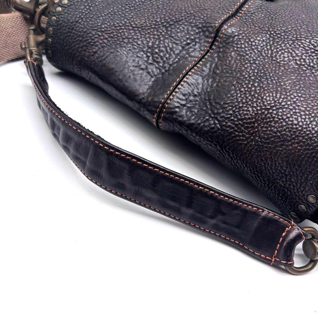 ✨激レア✨ カンポマッジ　ショルダーバッグ　スタッズ　2way　ビンテージ　焦茶