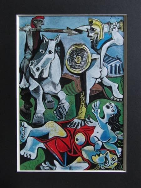 ピカソ、サビナの女たちの掠奪248、希少画集画、新品額装付