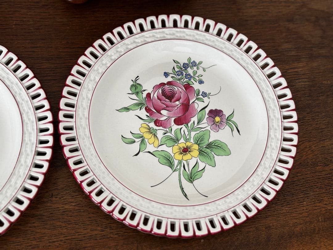 フランスアンティーク　Lunéville パニエ皿　プレート　2枚セット