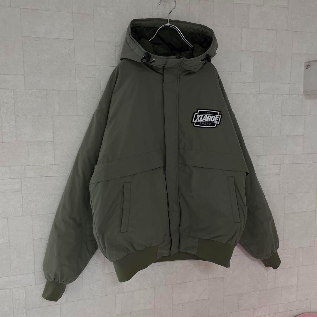 a【即完売モデル】エクストララージ☆ナイロンパファージャケット　カーキ610